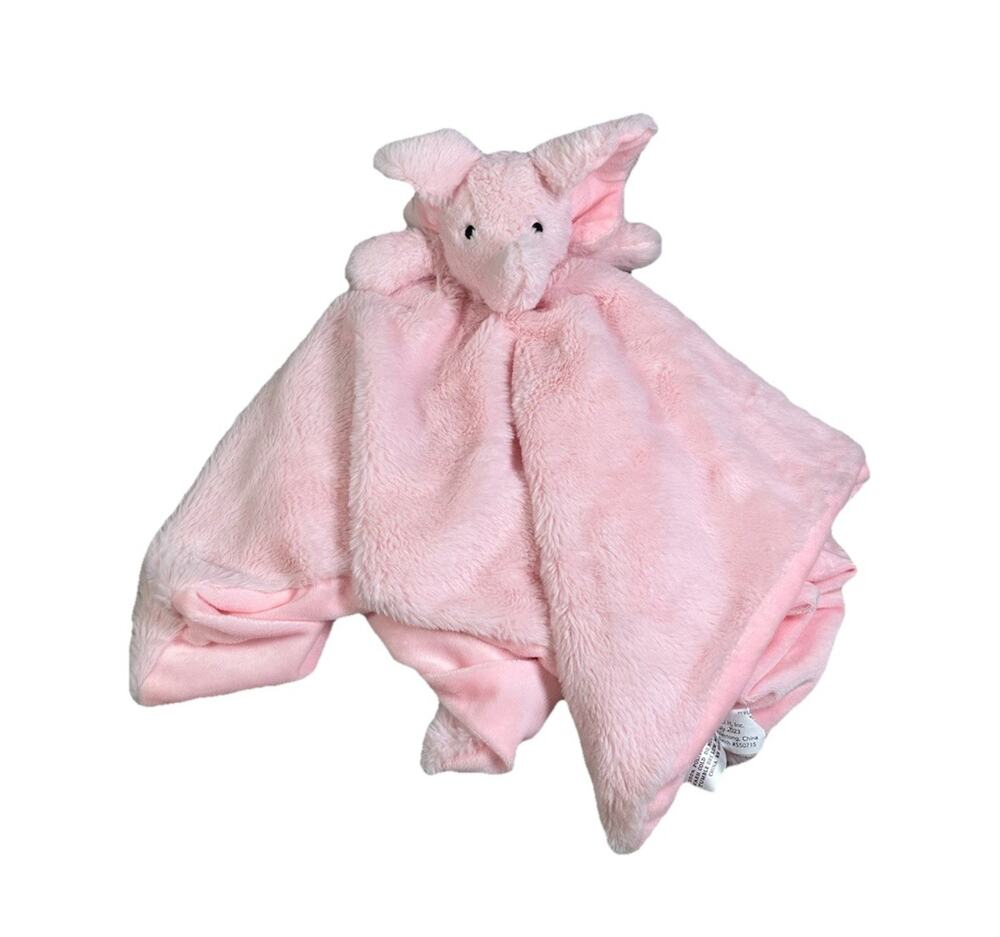Land of Dreams Oversized Pink Elephant Baby Blanket Plush Security Lovey 24x25"